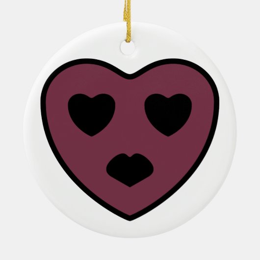 Herz-Gesicht-Pout Keramik Ornament (Hinten)