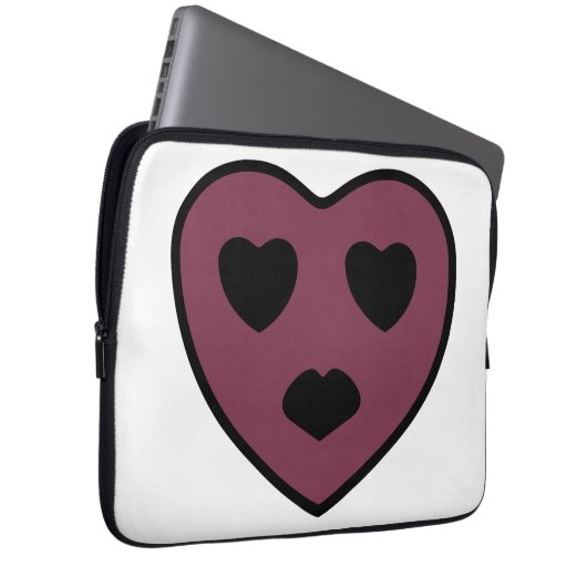 Herz-Gesicht-Pout Laptopschutzhülle (Vorne Rechts)