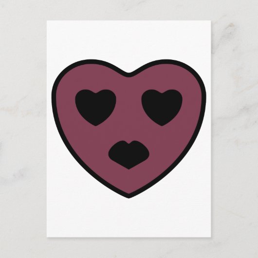 Herz-Gesicht-Pout Postkarte (Vorderseite)