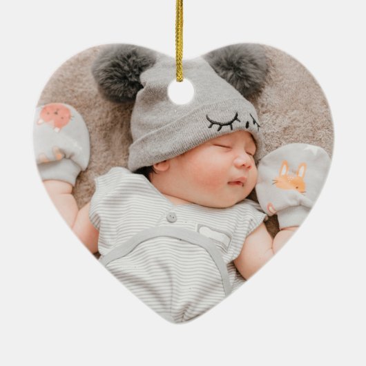 Herz gestalten Erste Weihnachten als Großeltern Keramik Ornament (Hinten)