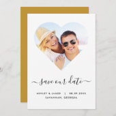 Herz-gestaltetes Foto Hochzeit Speichern Sie die D Save The Date (Vorne/Hinten)