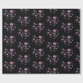 Herz gestapelt Halloween Pattern Schwarzes Hallowe Geschenkpapier (Flach)