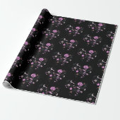 Herz gestapelt Halloween Pattern Schwarzes Hallowe Geschenkpapier (Ungerollt)