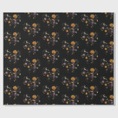 Herz gestapelt Halloween Pattern Schwarzes Hallowe Geschenkpapier (Flach)