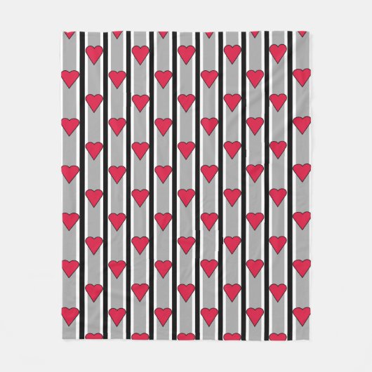 Herz gestreift fleecedecke (Vorderseite)