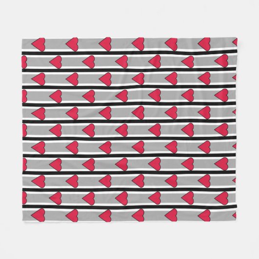Herz gestreift fleecedecke (Vorderseite (Horizontal))