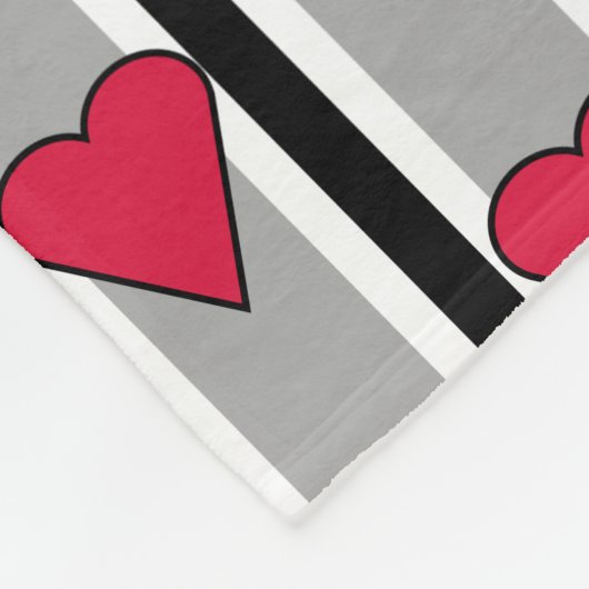 Herz gestreift fleecedecke (Ecke)