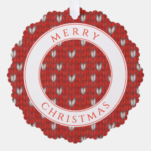 HERZ GESTRICKT Gekräuselter Papier-Weihnachtsschmu Ornament Karte