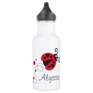 Herz-Getränkflasche des Marienkäfermädchennamen Edelstahlflasche