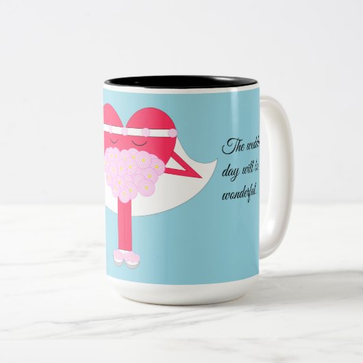 Herz Getrennte Verlobung Zweifarbige Tasse (VorderseiteRechts)