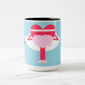 Herz Getrennte Verlobung Zweifarbige Tasse (Mittel)