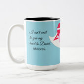 Herz Getrennte Verlobung Zweifarbige Tasse (Links)