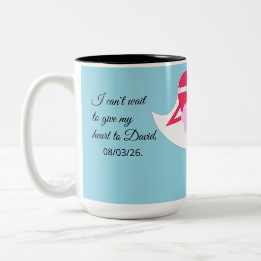 Herz Getrennte Verlobung Zweifarbige Tasse (Links)