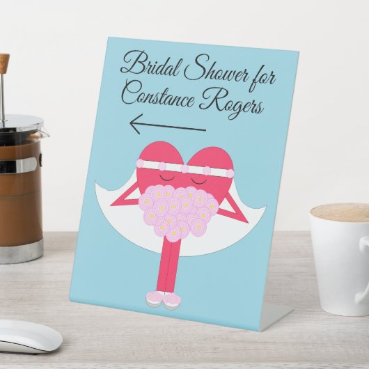 Herz Getrenntes Brautparty Sockelschild (In SItu)