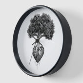 Herz-gewurzelter Baumschloss Uhr (Winkel)