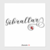 Herz Gibraltar Flag, I Liebe Gibraltar, Llanitos Aufkleber (Blatt)