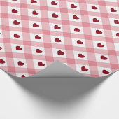 Herz & Gingham Pattern Geschenkpapier (Ecke)