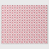Herz & Gingham Pattern Geschenkpapier (Flach)