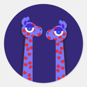 HERZ-GIRAFFEN Aufkleber