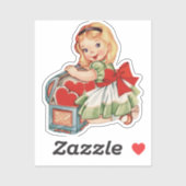 Herz Girl Child Retro Niedliche Kinder Aufkleber (Blatt)