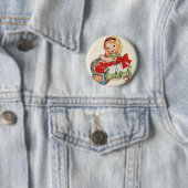 Herz Girl Child Retro Niedliche Kinder Button (Beispiel)