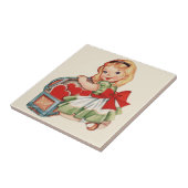 Herz Girl Child Retro Niedliche Kinder Fliese (Seite)