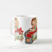 Herz Girl Child Retro Niedliche Kinder Kaffeetasse (Vorderseite Links)
