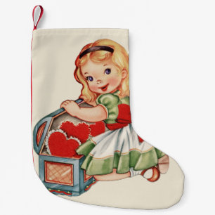 Herz Girl Child Retro Niedliche Kinder Kleiner Weihnachtsstrumpf