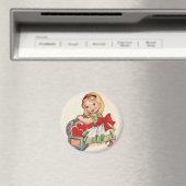 Herz Girl Child Retro Niedliche Kinder Magnet (In Situ (Geschirrspüler))