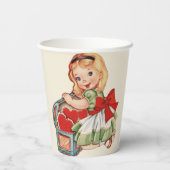 Herz Girl Child Retro Niedliche Kinder Pappbecher (Rückseite)