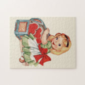 Herz Girl Child Retro Niedliche Kinder Puzzle (Horizontal)