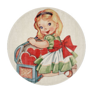 Herz Girl Child Retro Niedliche Kinder Schneidebrett