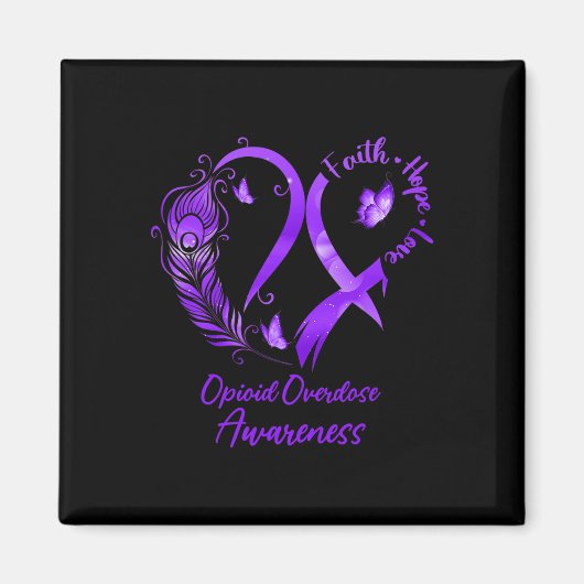 Herz-Glaube-Hoffnung-Liebe Opioide Überdosierung L Magnet (Vorne)