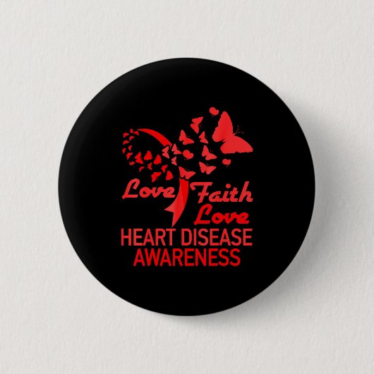 Herz Glaube Hoffnung Liebe Schmetterling Herzkrank Button (Vorderseite)