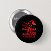 Herz Glaube Hoffnung Liebe Schmetterling Herzkrank Button (Vorne & Hinten)