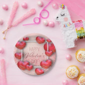 Herz-Glitzer-Papierplatte des Valentines roter Pappteller (Party)