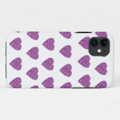 Herz Glitzer rosa rosa Case-Mate iPhone Hülle (Rückseite (Horizontal))