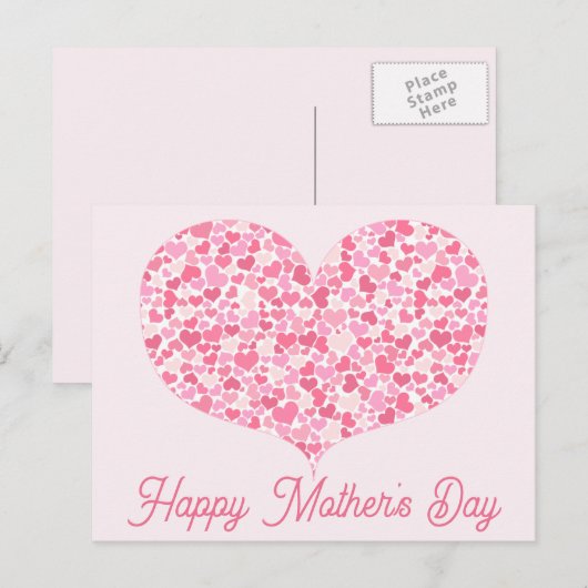 Herz | Glückliche Muttertagskarte Postkarte (Vorne/Hinten)