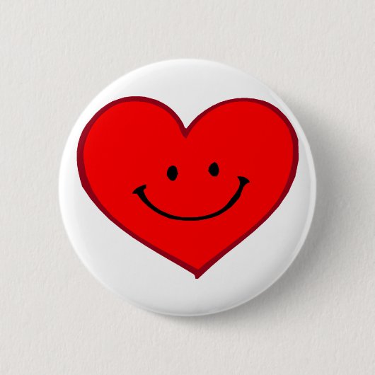 Herz (glückliches Gesicht) Button (Vorderseite)
