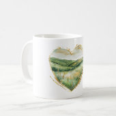 Herz Gold Grüne Gras Hügel Kaffeetasse (Vorderseite Links)
