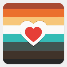 Herz Gradient Quadratischer Aufkleber