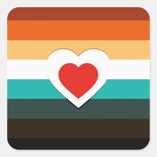 Herz Gradient Quadratischer Aufkleber (Vorderseite)