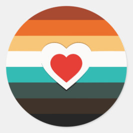 Herz Gradient Runder Aufkleber