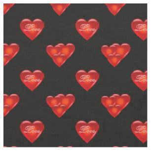 Herz/Groß/Klein rotes Herz/Liebe/Schwarz Stoff