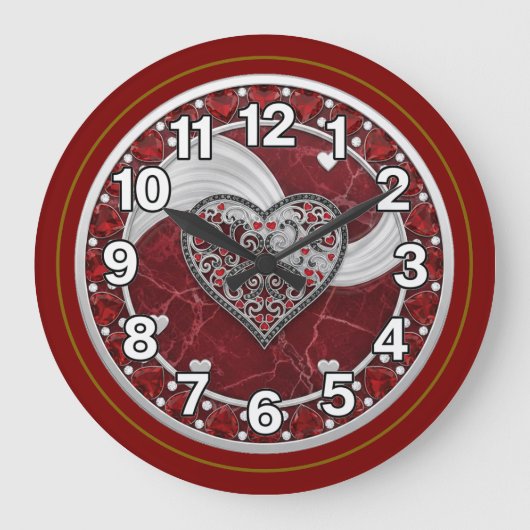 Herz große wanduhr (Vorderseite)