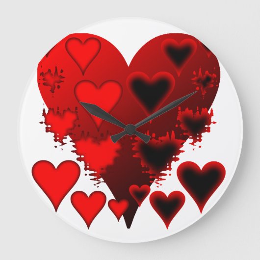 Herz Große Wanduhr (Vorderseite)