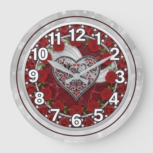 Herz große wanduhr (Vorderseite)