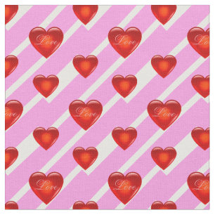 Herz/großes/kleines rotes Herz/Liebe/weißes rosa S Stoff
