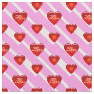 Herz/großes/kleines rotes Herz/Liebe/weißes rosa S Stoff