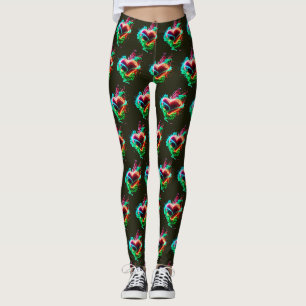 Herz Grün vor Neid auf passend angefertigte Modern Leggings